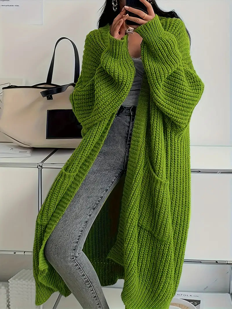 Damiana – Women's Long Winter Knitted Cardigan