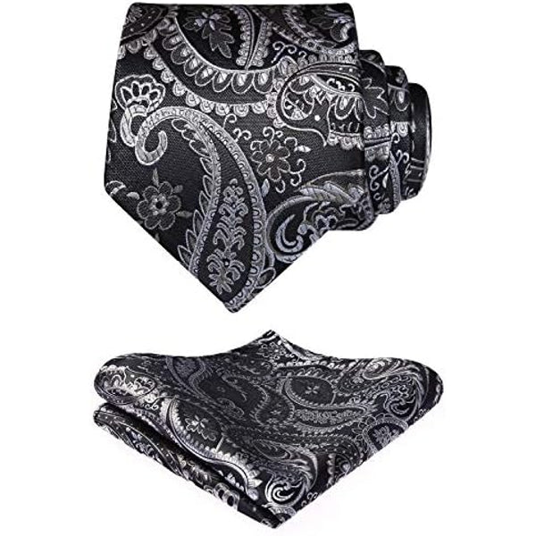 Men's Tie Set With A Paisley Jacquard Pattern – Elegant Formal Accessories For Weddings, Festive Events, And Special Occasions