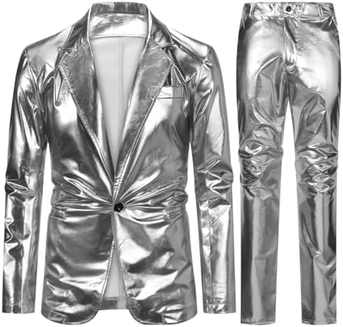 Men's 2-piece Suit With A High-gloss Finish And A Distinctive Tailored Design – Elegant Formal Wear For Parties, Evening Events, And Special Occasions