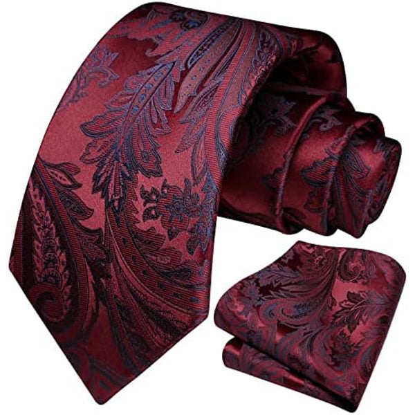 Men's Tie Set With Floral Paisley Pattern – Elegant Formal Accessories For Weddings, Parties, And Special Occasions