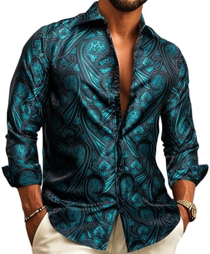 Men's Long-sleeved Paisley Jacquard Shirt – An Elegant Shirt For Weddings, Parties, Evening Wear, And Special Occasions