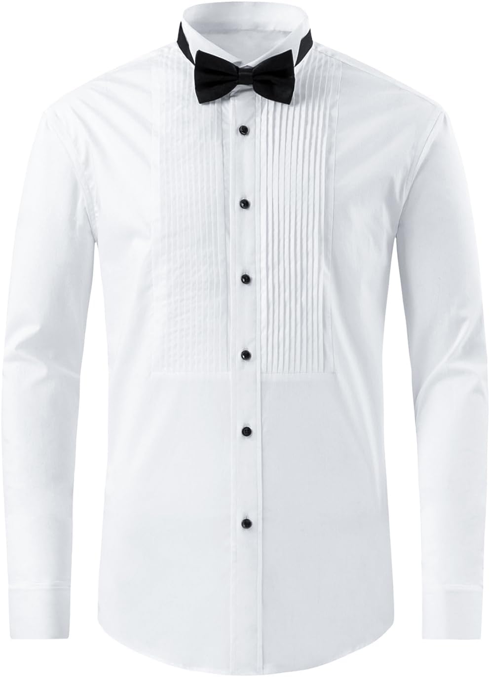 Men's Pleated Tuxedo Shirt Set With Wing Collar – An Elegant Formal Set For Weddings, Black-tie Events, And Special Occasions