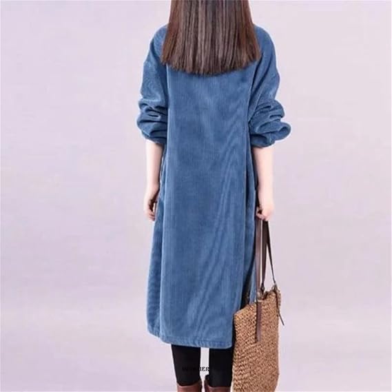 Julia - Elegant Winter Dress in Corduroy