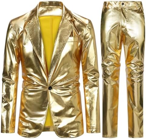 Men's 2-piece Suit With A High-gloss Finish And A Distinctive Tailored Design – Elegant Formal Wear For Parties, Evening Events, And Special Occasions