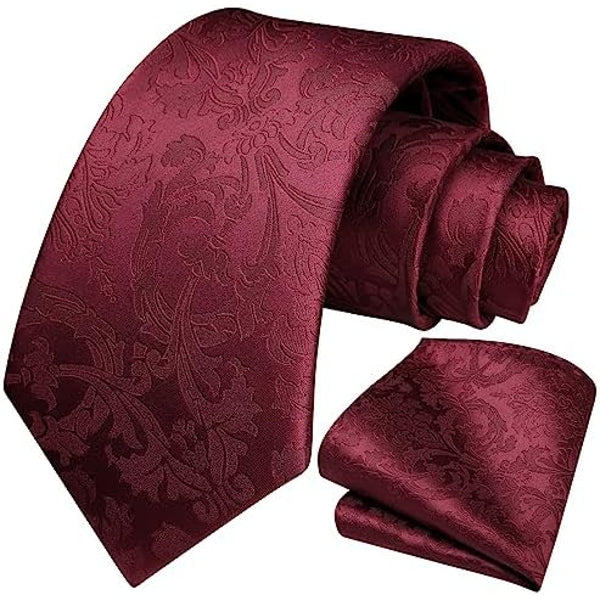 Men's Tie Set With Floral Paisley Pattern – Elegant Formal Accessories For Weddings, Parties, And Special Occasions