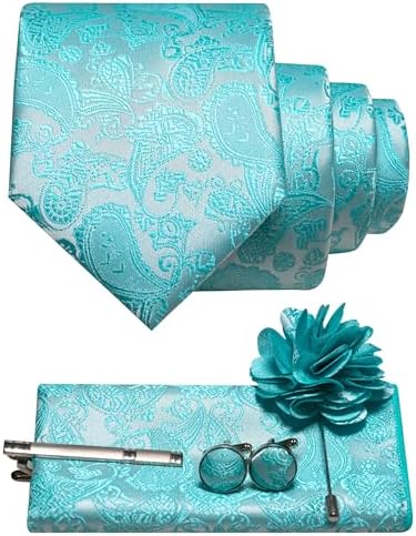 Men's Paisley Tie Set With Coordinated Design – Elegant Accessories For Weddings, Events, And Formal Occasions