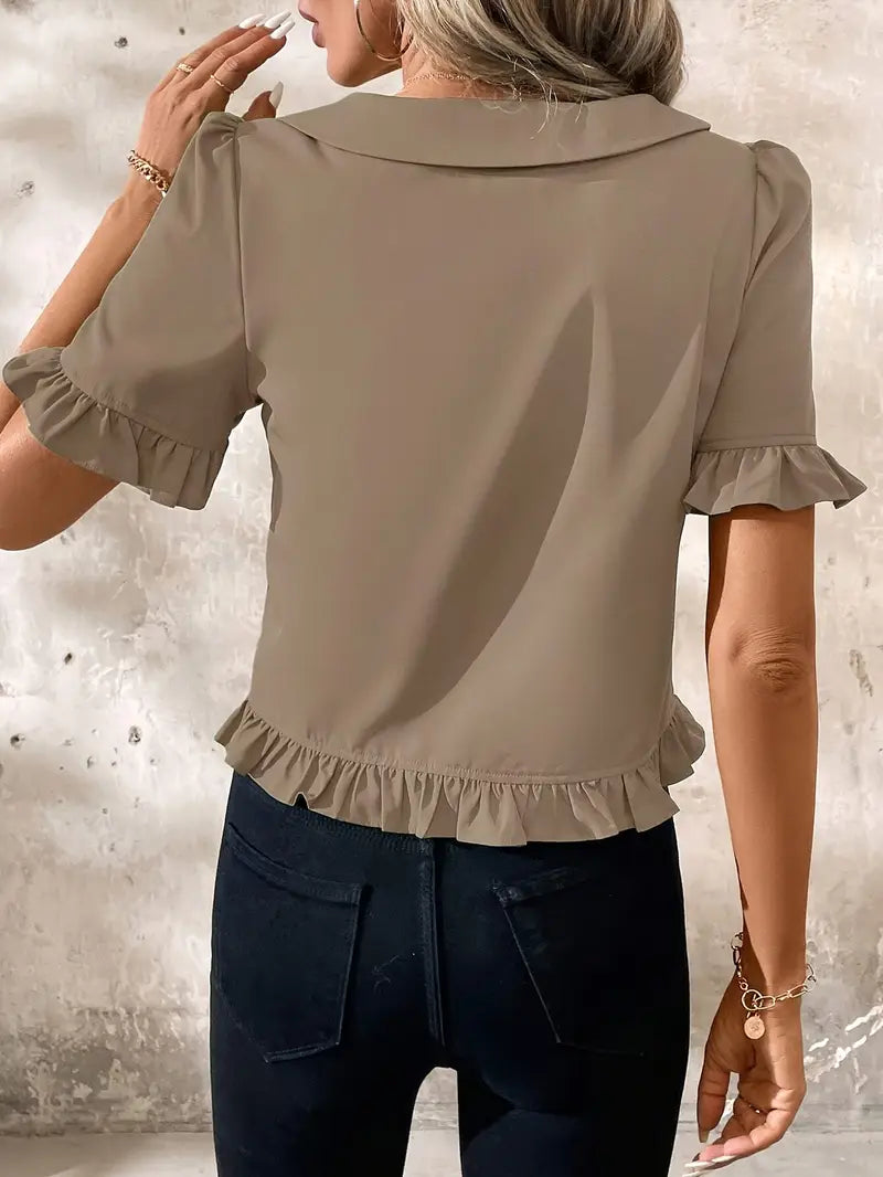 Foteini | Elegant Blouse with Short Sleeves