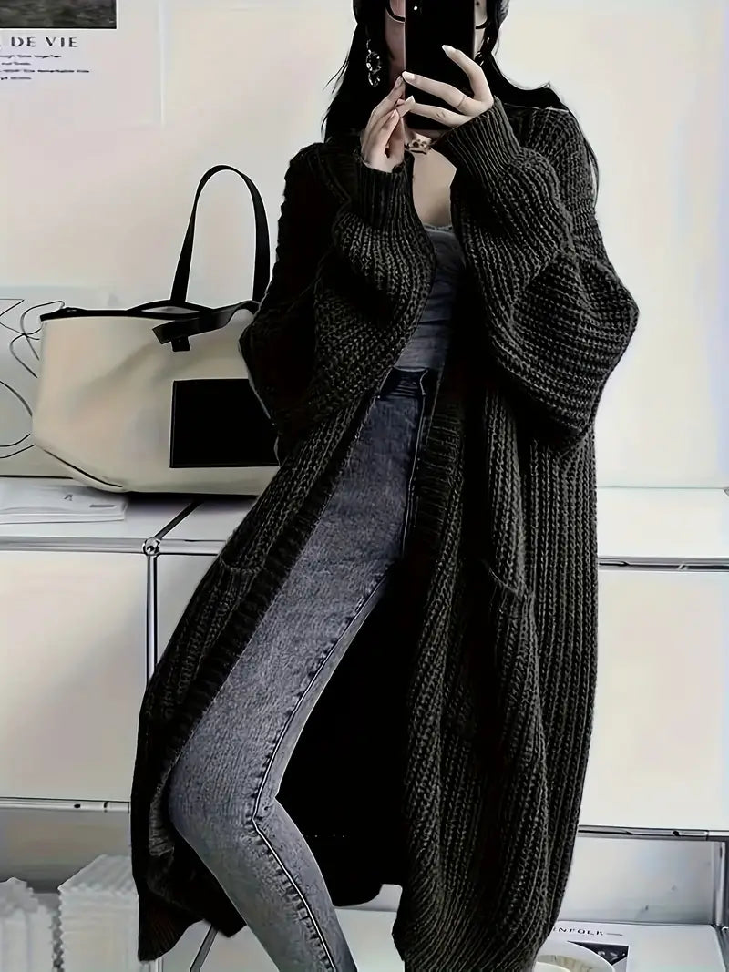 Damiana – Women's Long Winter Knitted Cardigan