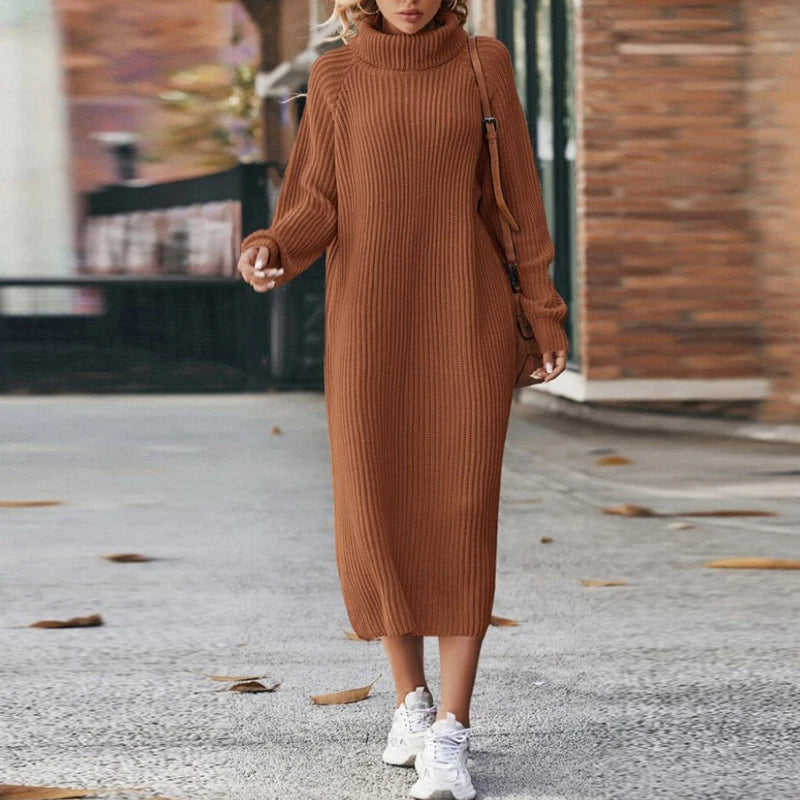 Niviana – Long Sleeve Turtleneck Knit Dress