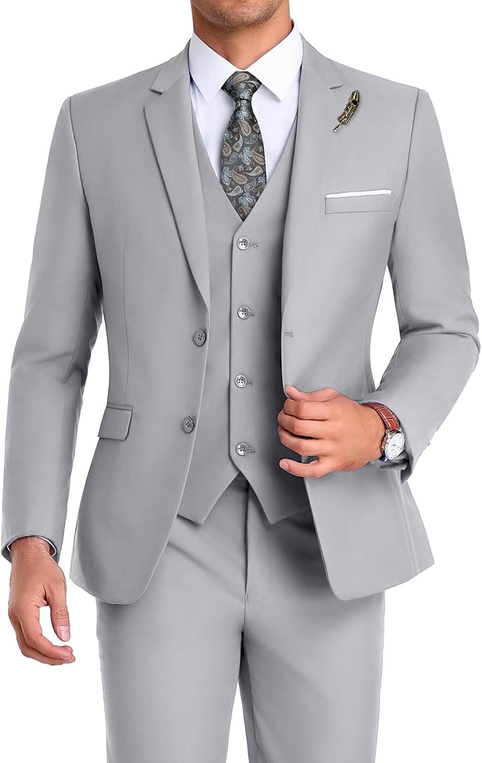 Men's Formal 3-piece Suit With An Elegant, Tailored Fit – A Stylish Suit Set For Weddings, Business, And Formal Occasions