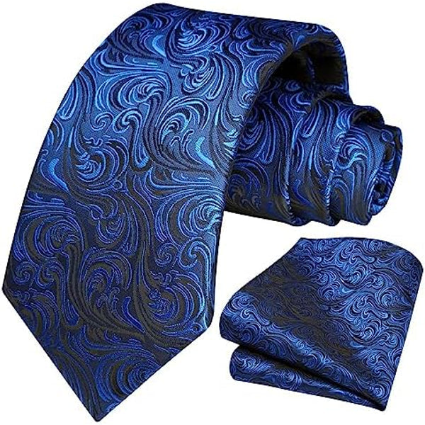 Men's Tie Set With Floral Paisley Pattern – Elegant Formal Accessories For Weddings, Parties, And Special Occasions