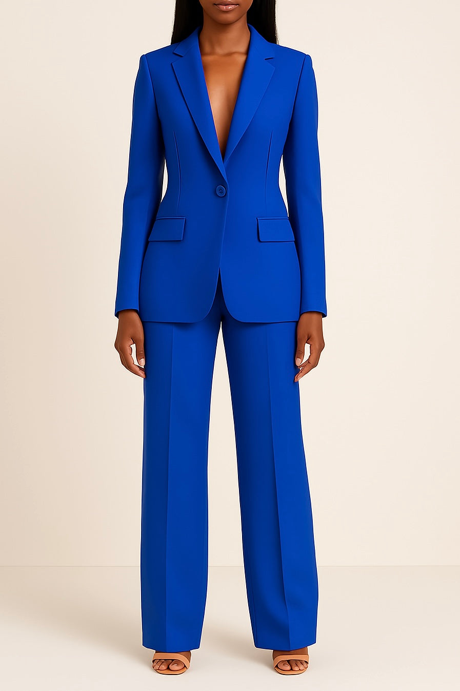 Women's Tailored Blazer And Wide-leg Pants Set – An Elegant Suit Set For The Office, Parties, And Smart-casual Style