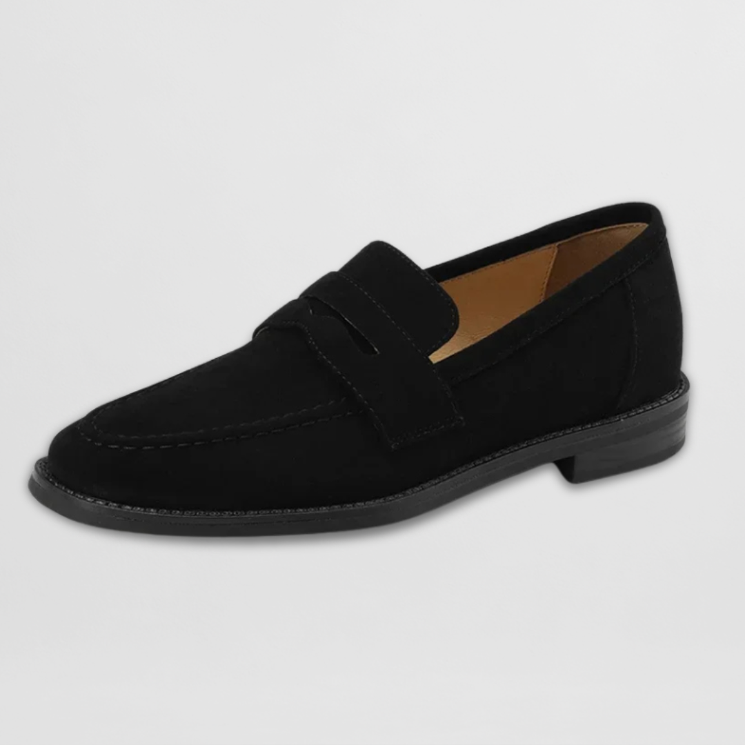 Women's Suede Penny Loafers With A Classic Flat Sole – Elegant Everyday Shoes For The Office, Everyday Wear, And Smart-casual Style