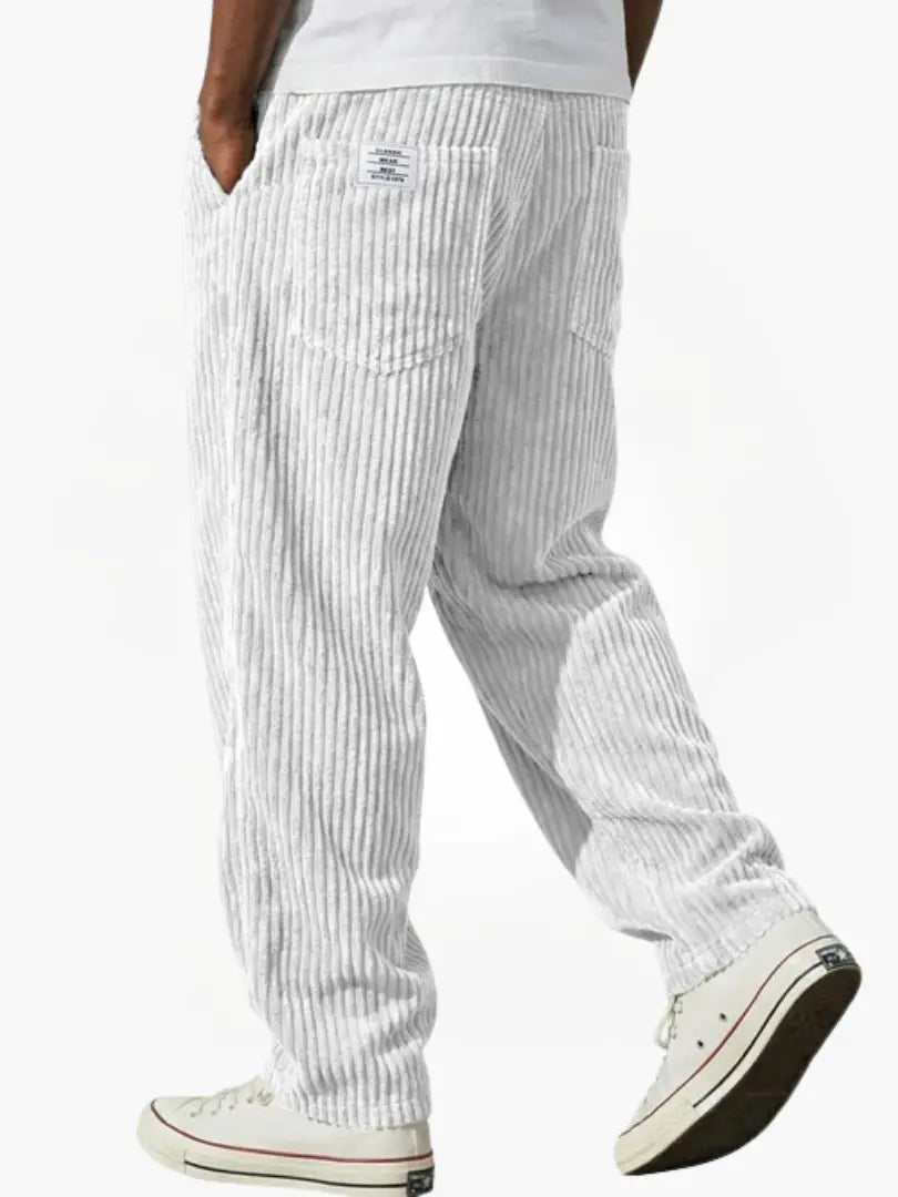 Men's Relaxed-fit Corduroy Pants With A Drawstring Waist – Comfortable Pants For Everyday Wear, Leisure, And Casual Style