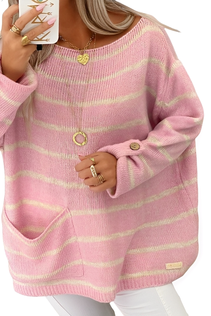 Perla – Casual and Oversized Striped Jumper for Women