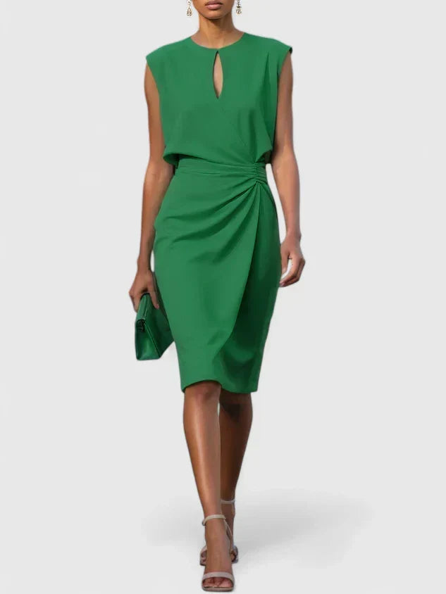 Women's Ruched Waist MIDI Dress - Elegant Style For Special Occasions And Everyday Wear