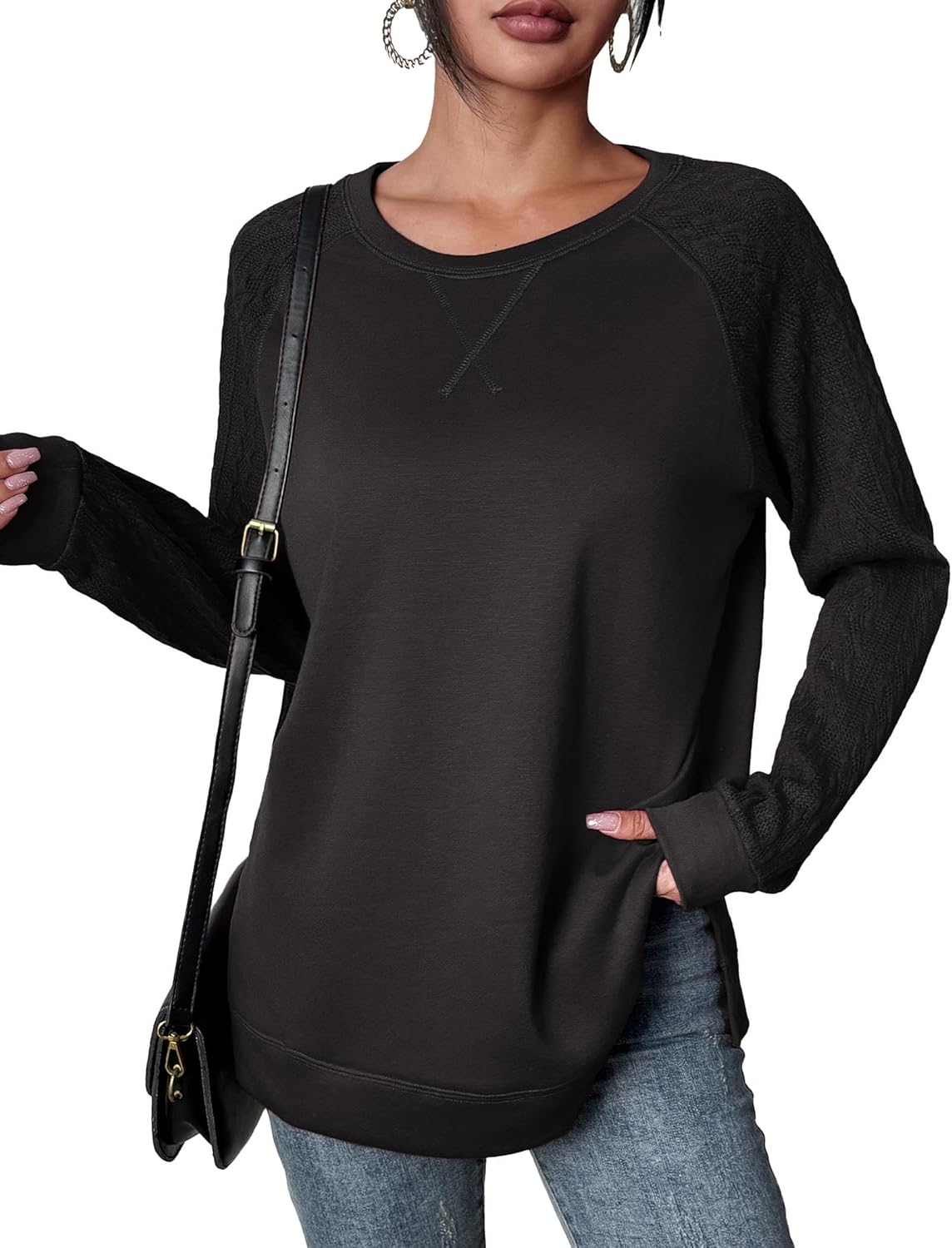 Pellegrina – Lightweight Women's Sweatshirt with Crafted Sleeves