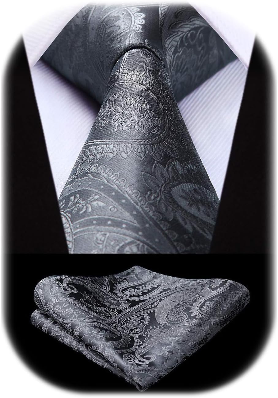 Men's Tie Set With A Paisley Jacquard Pattern – Elegant Formal Accessories For Weddings, Festive Events, And Special Occasions