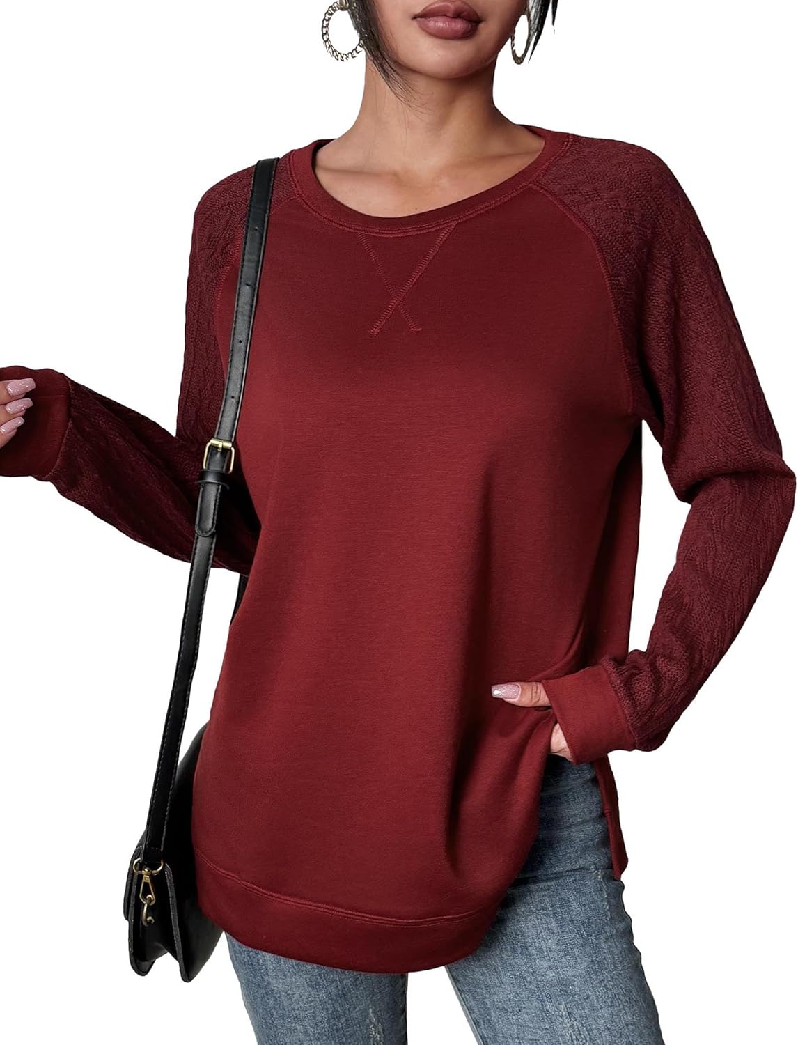 Pellegrina – Lightweight Women's Sweatshirt with Crafted Sleeves