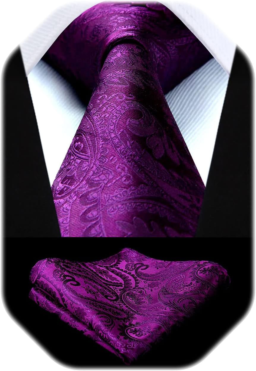 Men's Tie Set With A Paisley Jacquard Pattern – Elegant Formal Accessories For Weddings, Festive Events, And Special Occasions