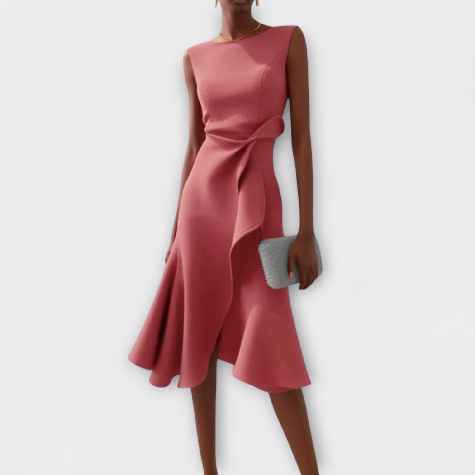 Lavinia – Asymmetrical Draped Midi Dress