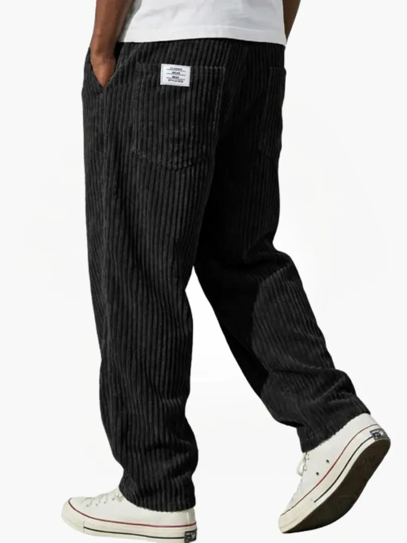 Men's Relaxed-fit Corduroy Pants With A Drawstring Waist – Comfortable Pants For Everyday Wear, Leisure, And Casual Style