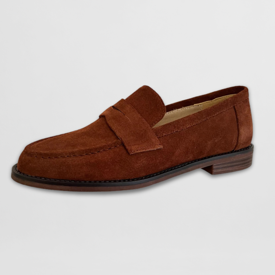 Women's Suede Penny Loafers With A Classic Flat Sole – Elegant Everyday Shoes For The Office, Everyday Wear, And Smart-casual Style