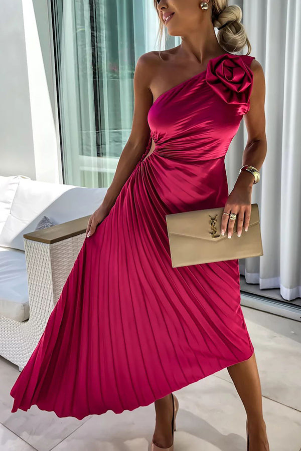 Maisie | Stylish One-Shoulder Pleated Dress