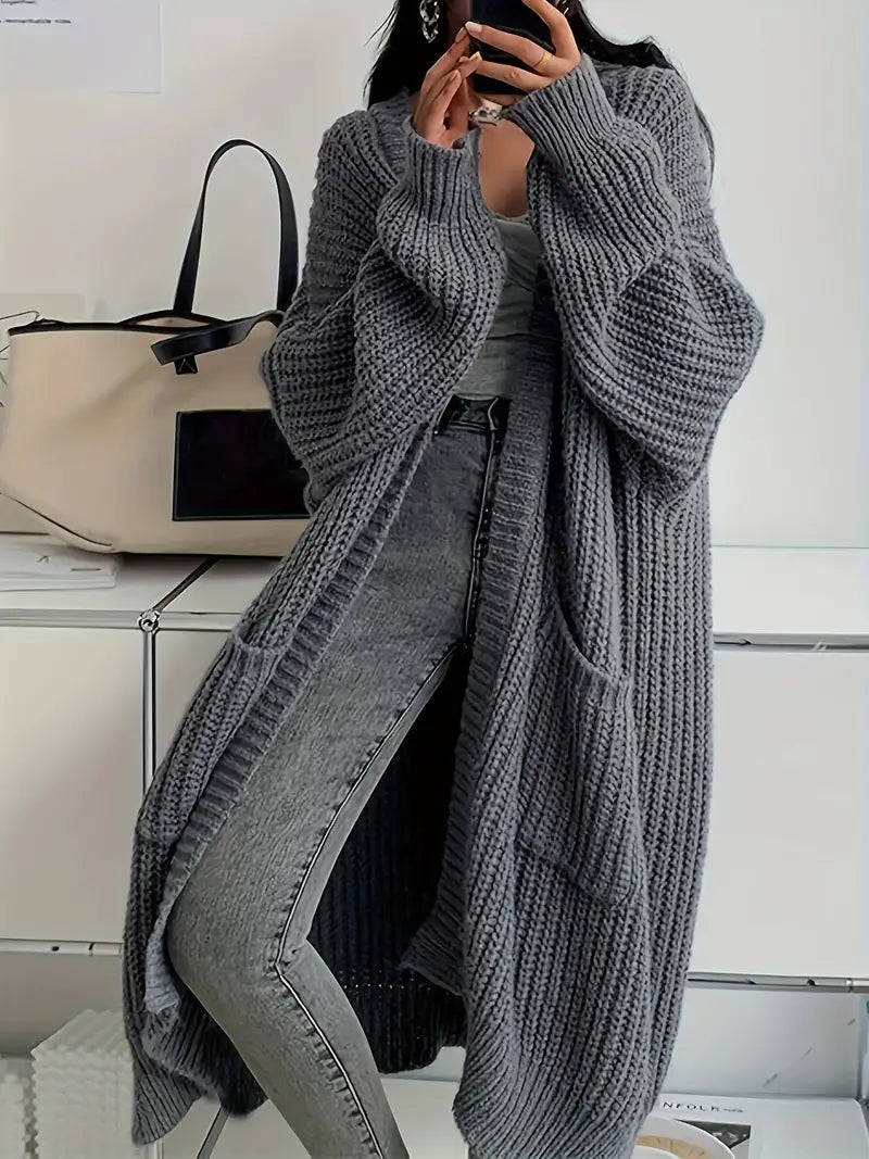 Damiana – Women's Long Winter Knitted Cardigan