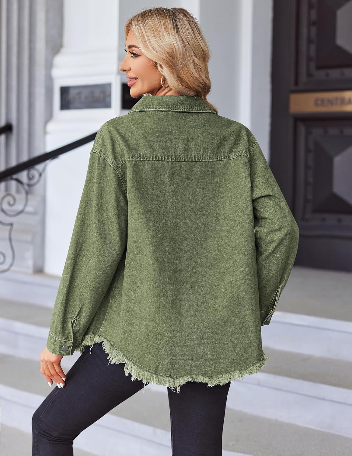 Pontia – Women's Denim Jacket with Distressed Effect