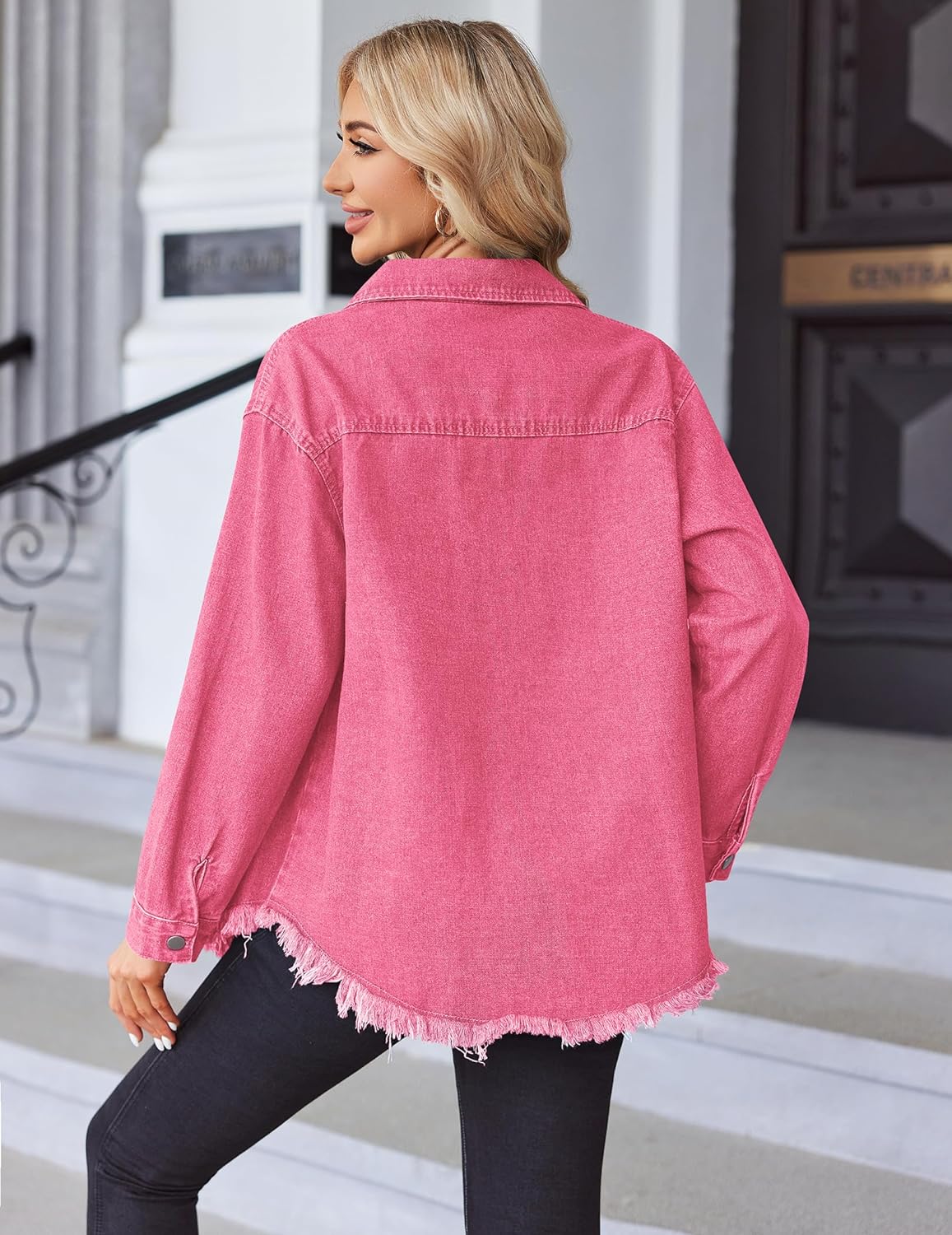 Pontia – Women's Denim Jacket with Distressed Effect