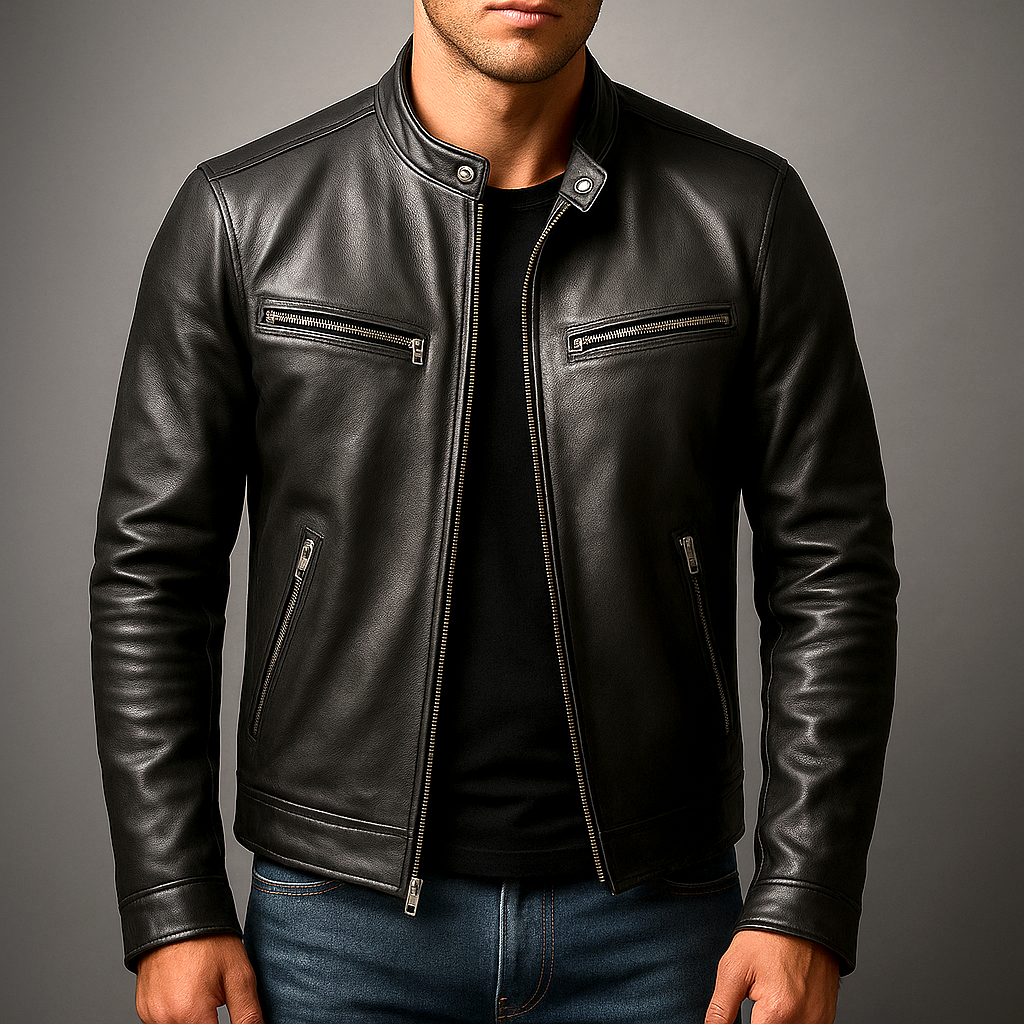 Men's Vintage Leather Jacket - Timeless Classic Style for Everyday Wear