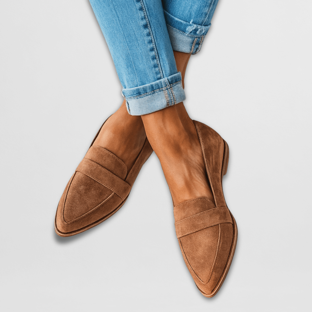 Aria | Women Brown Suede Classic Penny Loafers