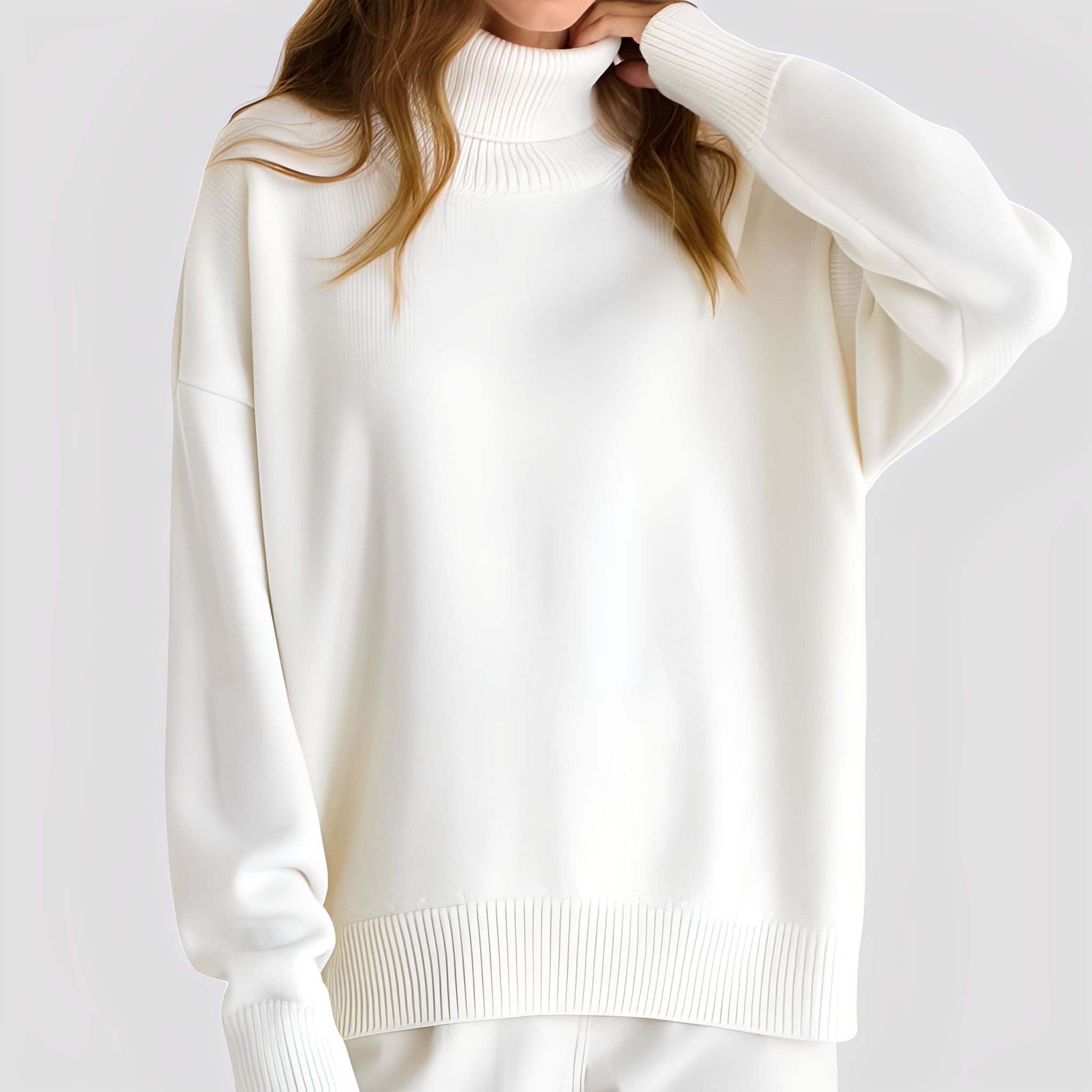 Luana – Oversized High-Neck Jumper with an Essential Look