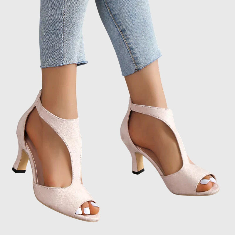 Camille | Women Elegant Open Toe Cutout Heels