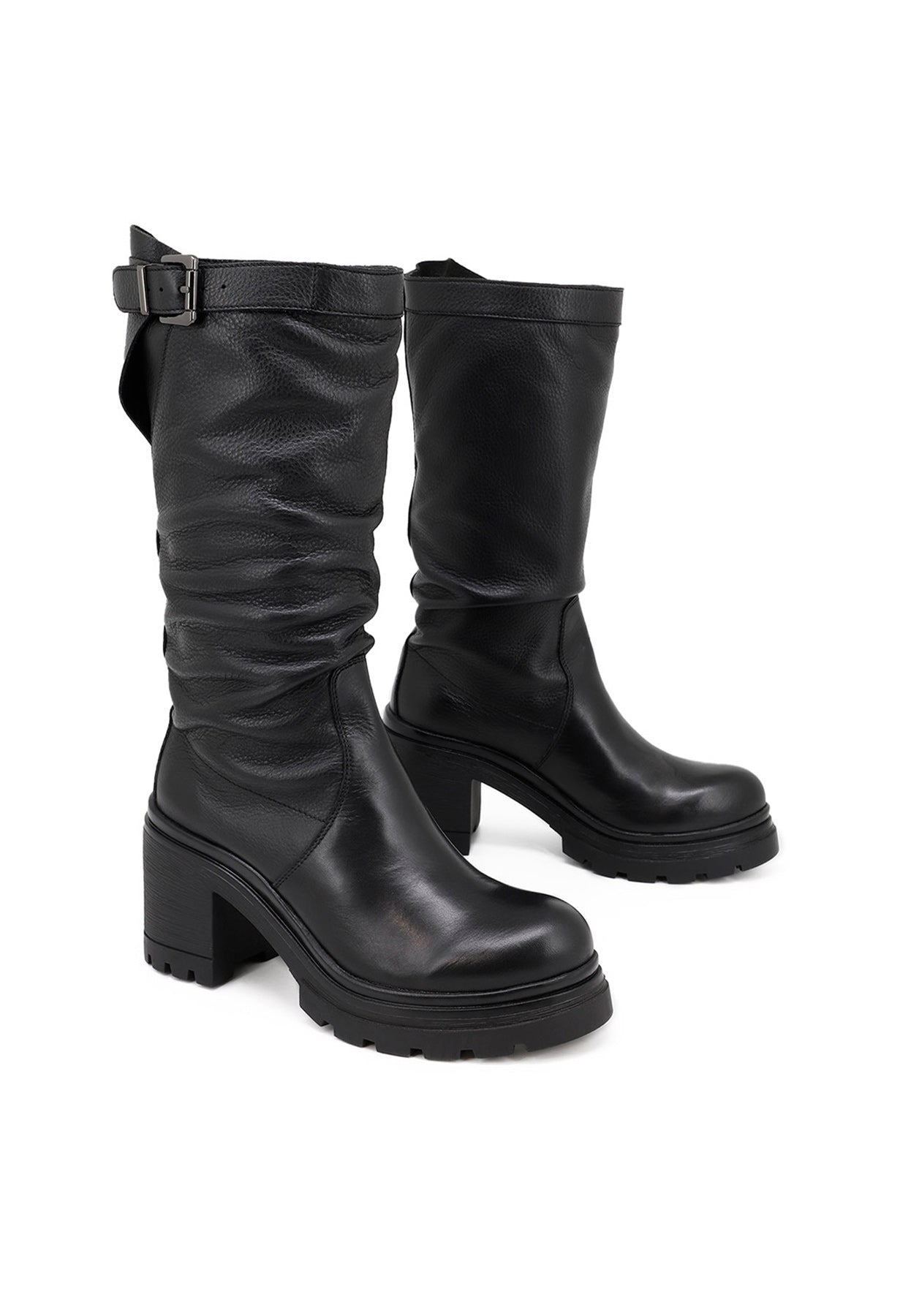 Lavinia - Women's Elegant Biker Boots with Heel