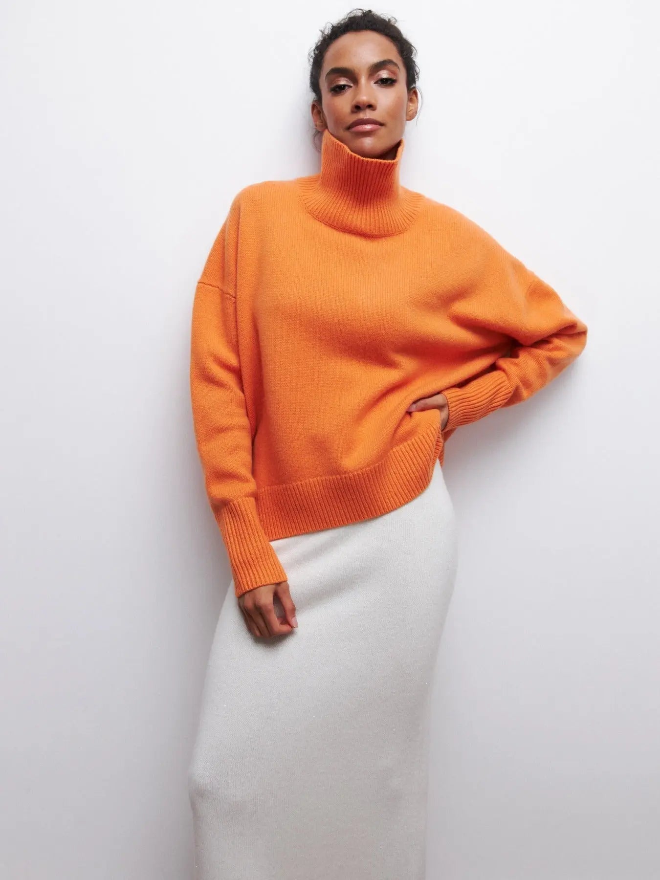Amelisa - Knitted Jumper with Long Neck