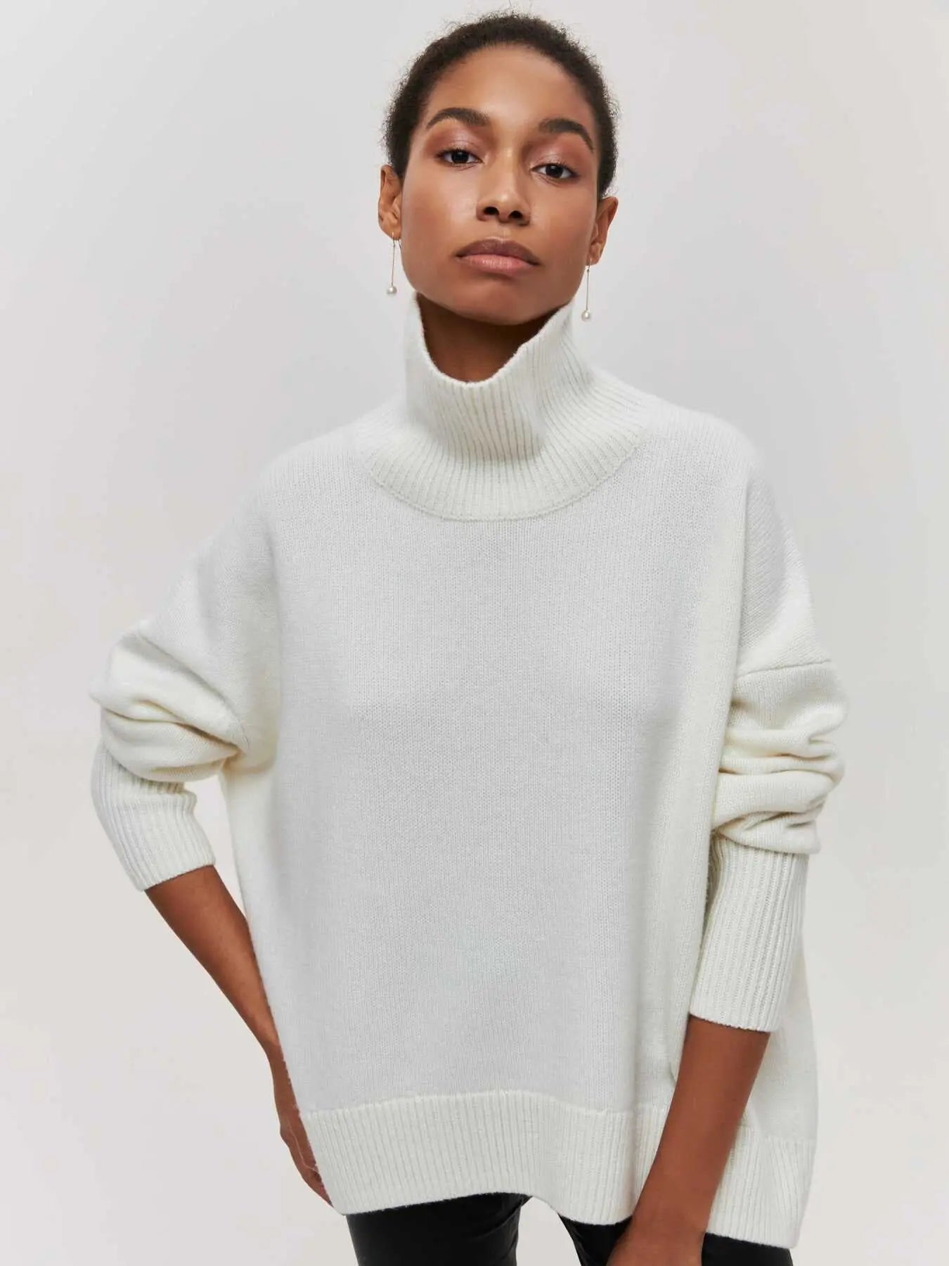 Amelisa - Knitted Jumper with Long Neck