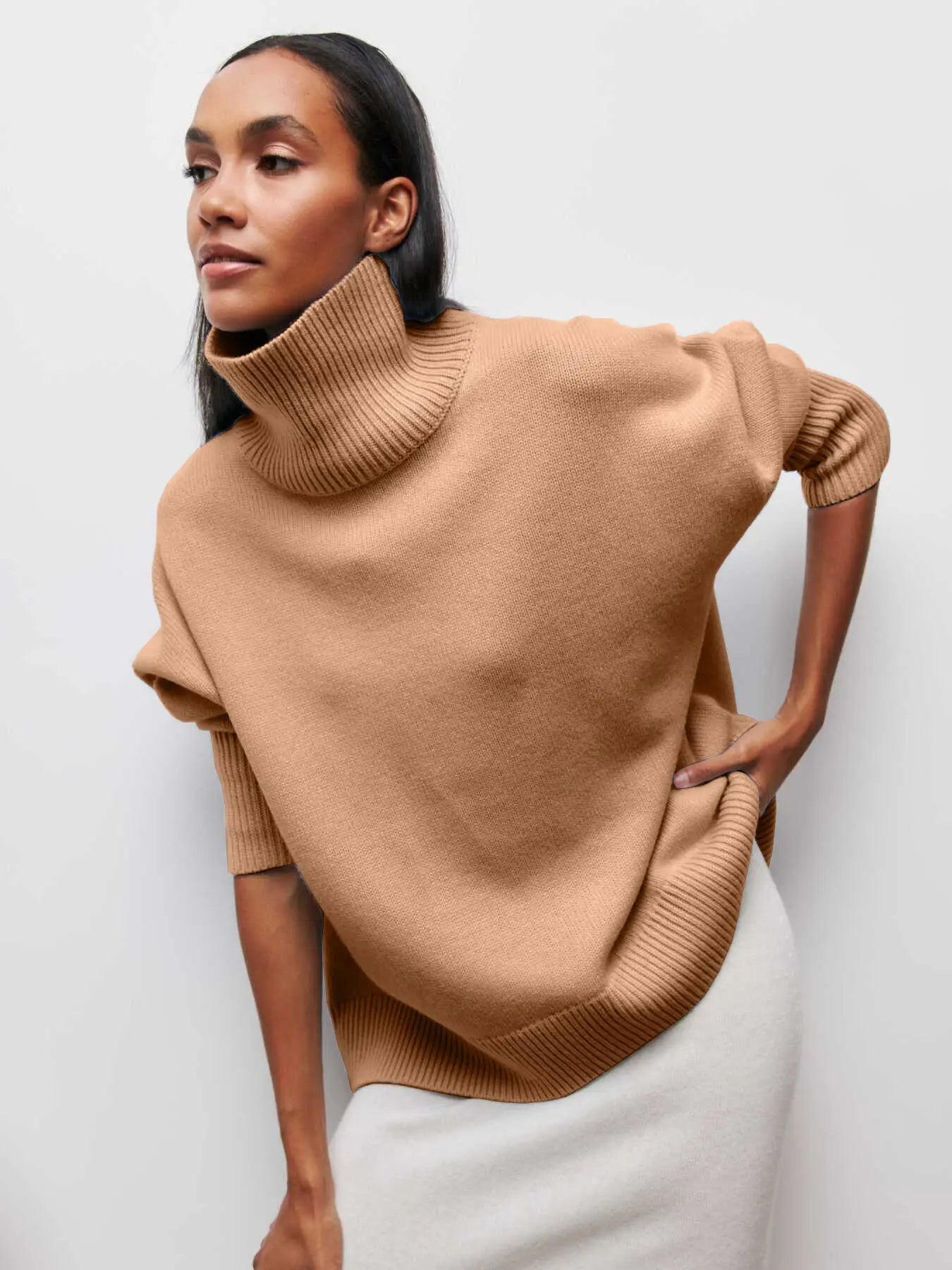 Amelisa - Knitted Jumper with Long Neck