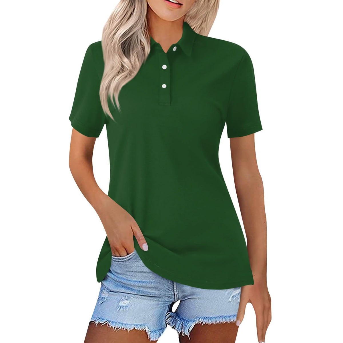 Women's Classic Polo Shirt - Short-sleeve Minimalist Top For Smart Casual Everyday Wear