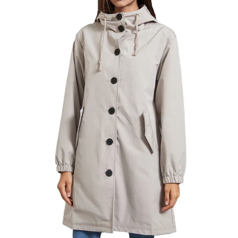 Anabella – Windproof Trench Coat with Hood for Women