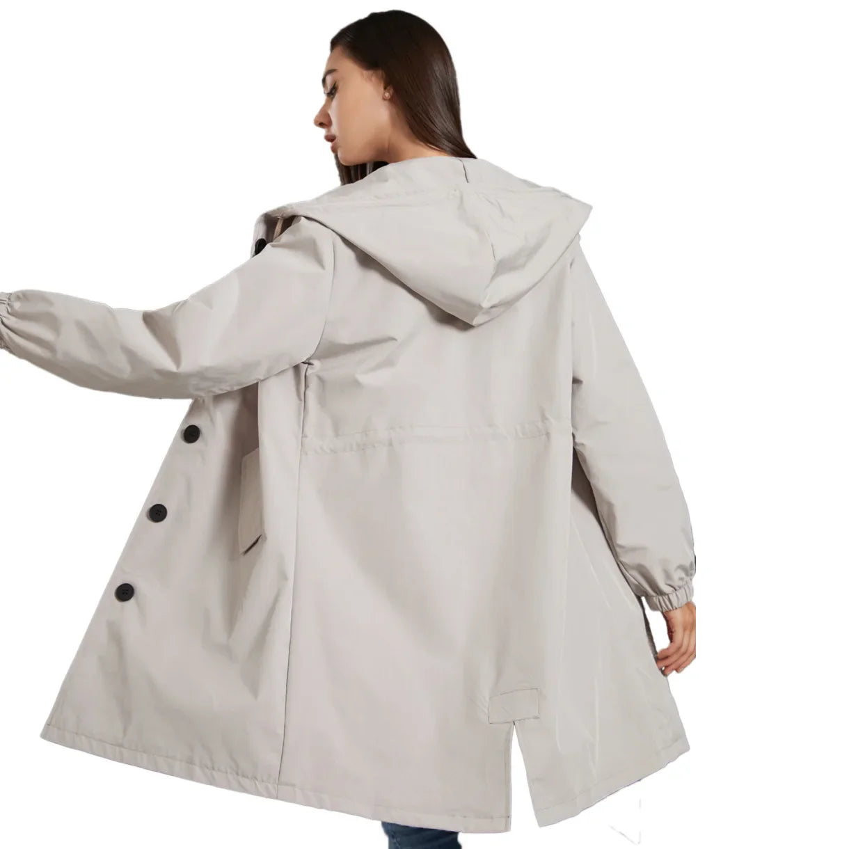 Anabella – Windproof Trench Coat with Hood for Women