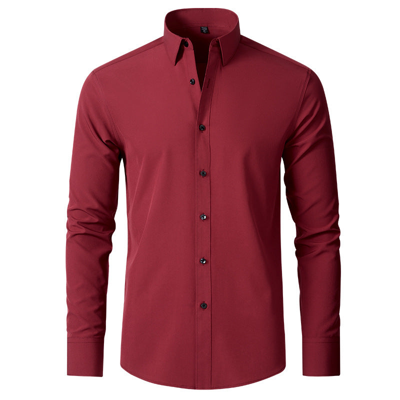 Men's Stretch Dress Shirt - Wrinkle-resistant Slim Fit Shirt For Smart Formal Wear