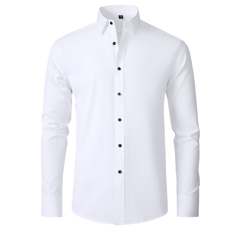 Men's Stretch Dress Shirt - Wrinkle-resistant Slim Fit Shirt For Smart Formal Wear