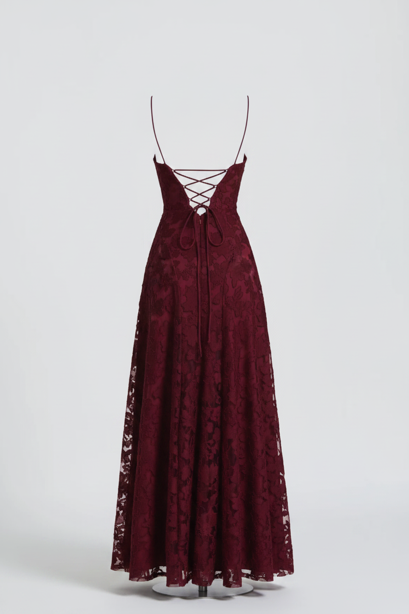 Women's Elegant Lace Maxi Dress – Long Party Dress For Evening Wear, Weddings, And Formal Occasions