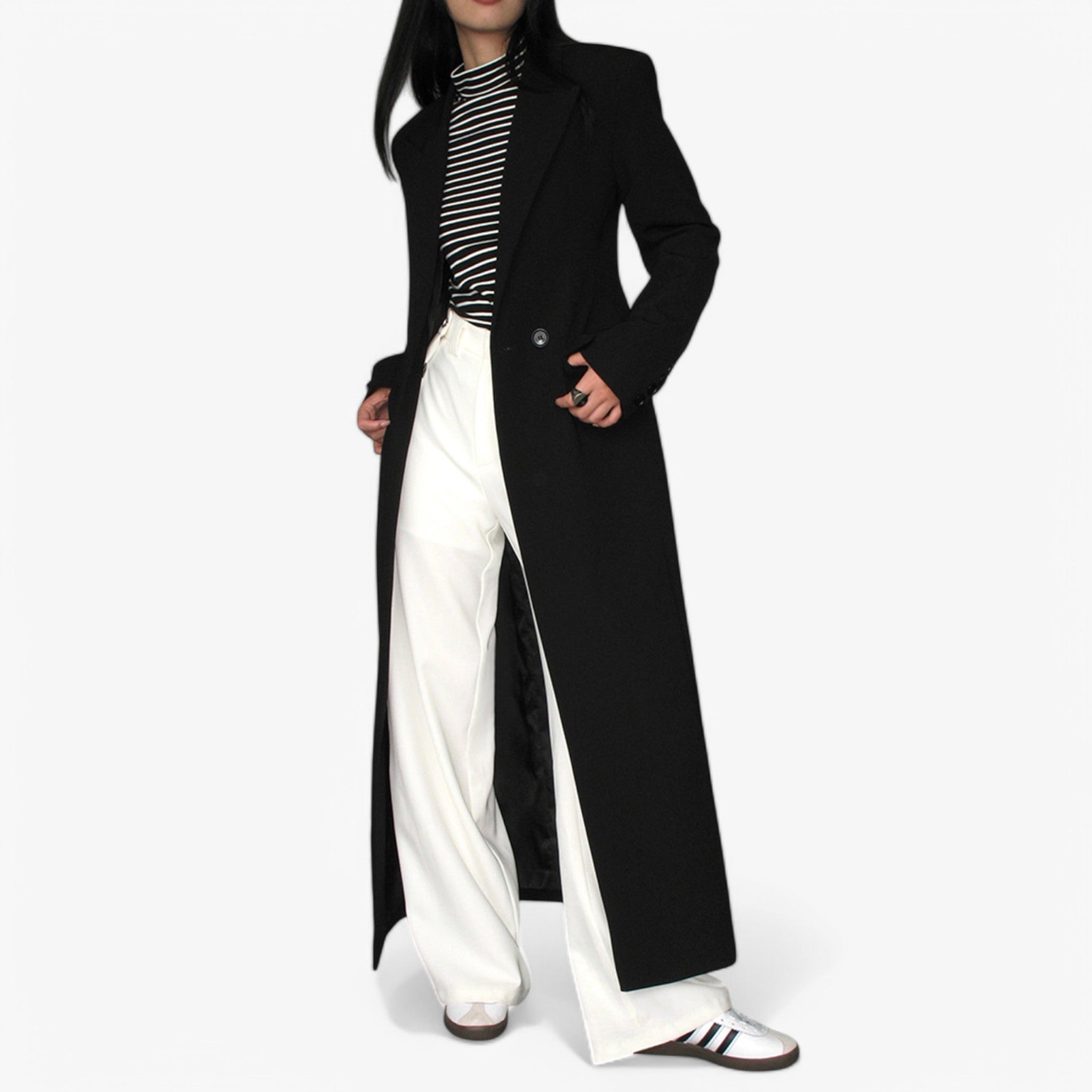 Herminia - Elegant Long Women's Trench Coat