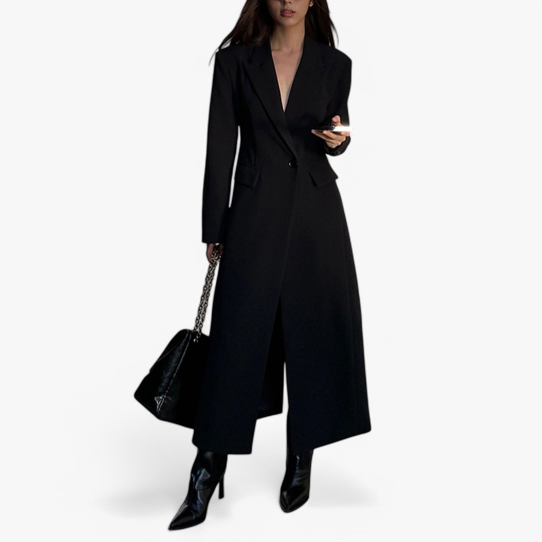 Herminia - Elegant Long Women's Trench Coat