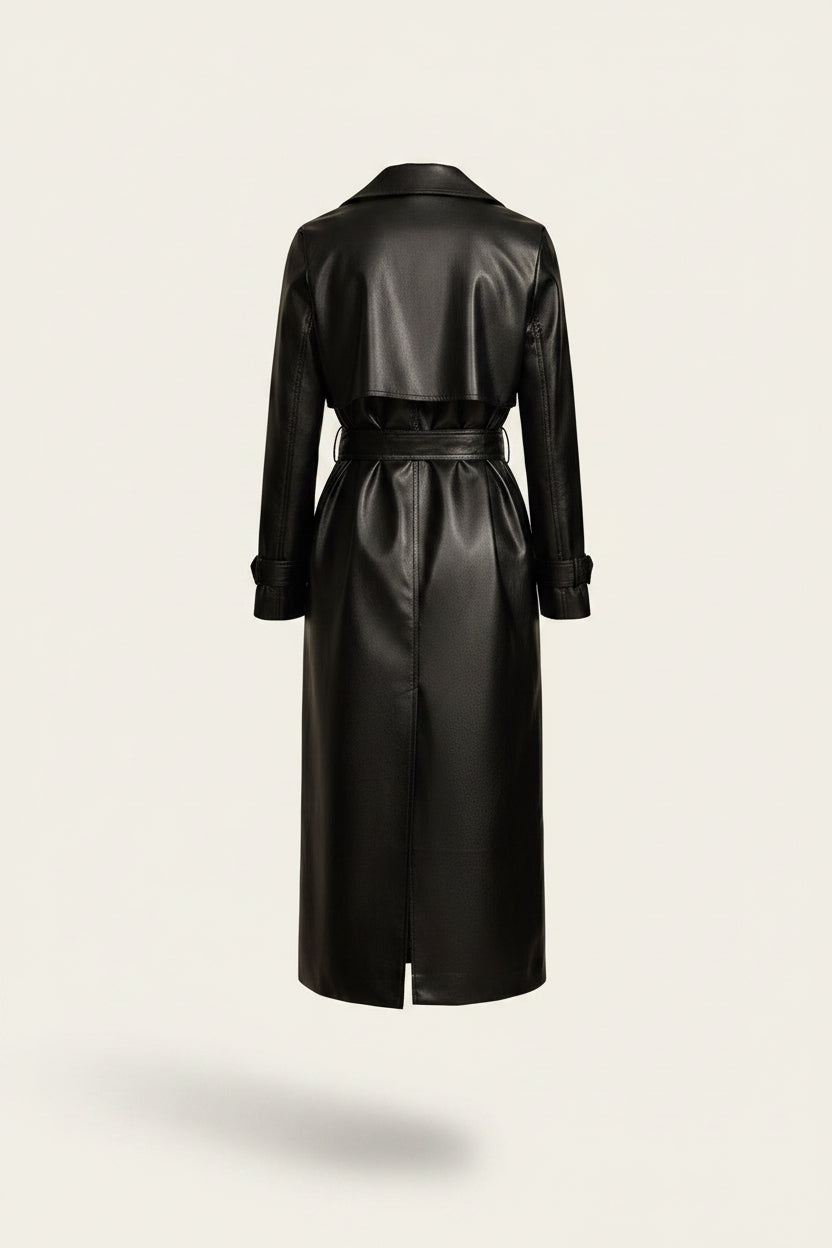 Women's Lightweight Summer Jacket In A Leather-look Finish With A Belt And Button Closure – An Elegant Jacket For Spring, Summer, Everyday Wear, And Smart-casual Style