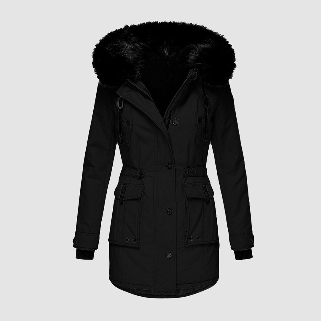 Women's Waterproof Winter Parka With A Faux Fur Hood, Windproof Design, And Thermal Lining – Long Winter Coat For Cold Days, Everyday Wear, And Outdoor Use