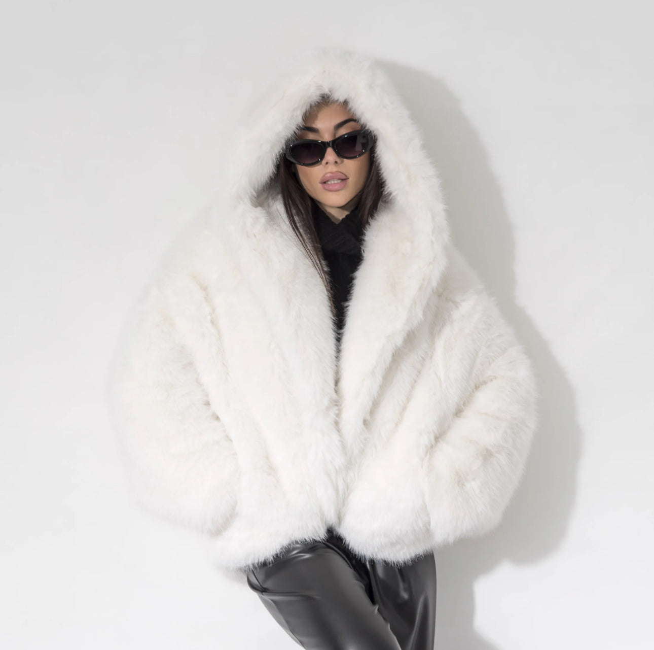 Verna – Luxurious Soft Fur Women's Hooded Coat